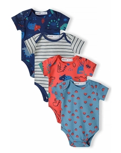 Боди 4 PACK, цвет navy blue red Minoti