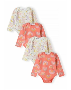 Боди 4 PACK, цвет salmon off white Minoti