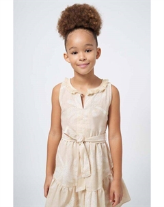 Детское платье из смесового льна, бежевый Mayoral