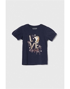 Детская футболка с надписью, темно-синий Guess