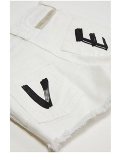 Шорты Denim Shorts with Love Print, белый Stella mccartney