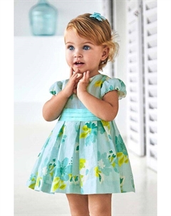 Льняное Детское платье, бирюзовый Mayoral