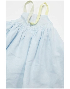 Платье Linen Cotton Dress with Flower Line Embro, светло-синий Stella mccartney