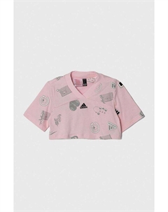 Детская хлопковая футболка, розовый Adidas