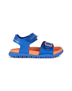 Сандалии из экокожи на липучке, синий Geox