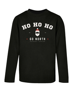 Футболка Longsleeve Ho Ho Ho Santa Claus Weihnachten, черный F4nt4stic