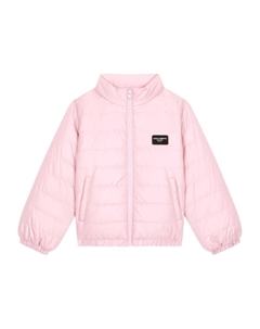 Пуховик с нашивкой-логотипом, розовый Dolce&gabbana