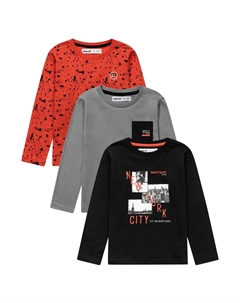 Рубашка с длинным рукавом 3 PACK LONG SLEEVE, цвет dark blue red grey Minoti