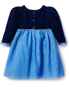 Платье Frozen Velvet Dress, синий Janie and jack