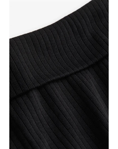 Платье в рубчик с открытыми плечами, черный H&m