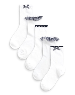 Носки 5 Пакет, цвет white and navy blue Next