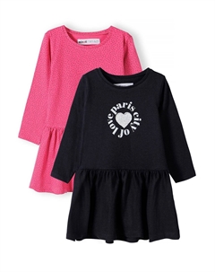 Платье из джерси Two Pack Of Long Sleeve, черный Minoti