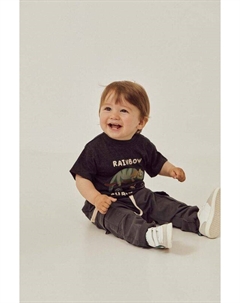 Хлопковая футболка на молнии для детей, серый Zippy