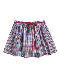 Клетчатая юбка для девочки на пуговицах и кулиске., синий Dadati