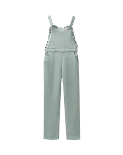 Комбинезон для девочки с рюшами и перекрещенными бретелями на спине., водно-зеленый Dadati