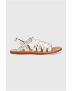 Детские кожаные сандалии, золото Pom d'api