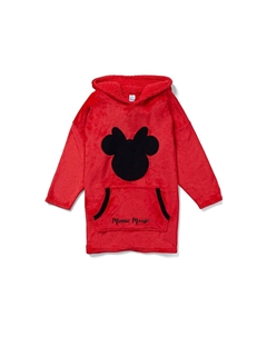 Объемное флисовое одеяло с капюшоном и Минни Маус, одежда для дома, красный Disney