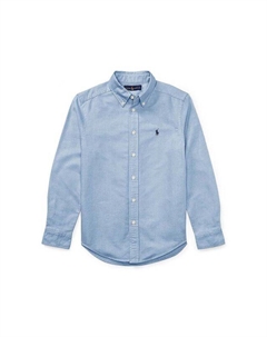 Детская хлопковая рубашка, синий Polo ralph lauren