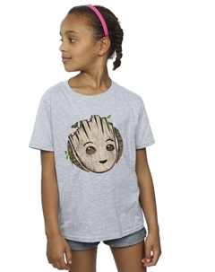 Хлопковая футболка I Am Groot с деревянной головой, серый Marvel