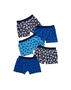 Набор из 5 боксеров с футбольным принтом, синий Just essentials