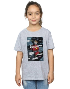Хлопковая футболка с изображением женщины-паука, серый Marvel
