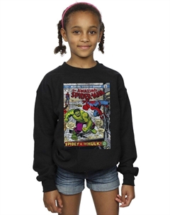 Толстовка с чехлом «Человек-паук против Халка», черный Marvel