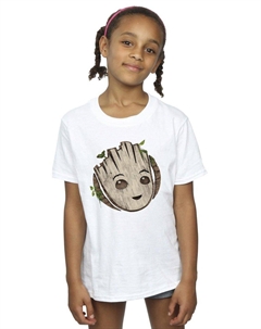 Хлопковая футболка I Am Groot с деревянной головой, белый Marvel