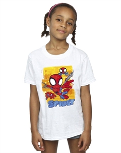 Летающая хлопковая футболка «Паук и его удивительные друзья», белый Marvel