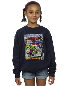 Толстовка с чехлом «Человек-паук против Халка», темно-синий Marvel