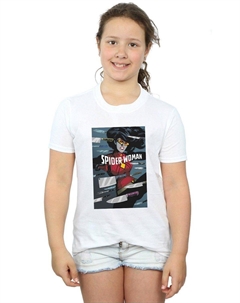 Хлопковая футболка с изображением женщины-паука, белый Marvel