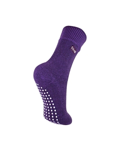 Толстые и теплые домашние термоноски-тапочки с захватами, фиолетовый Thmo