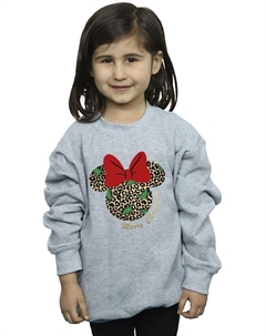 Рождественский свитшот с леопардовым принтом Минни Маус, серый Disney