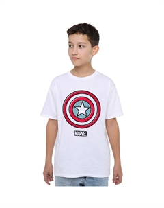 Футболка «Капитан Америка» на молнии с изображением щита Америки, белый Marvel