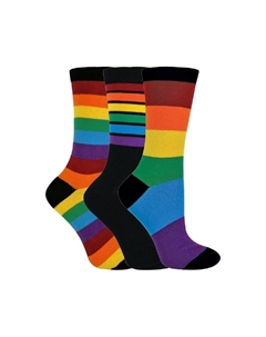 3 пары повседневных школьных носков в полоску с радужным рисунком, мультиколор Sock snob