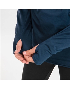 Футболка для бега Decathlon Warm 100 с молнией 1/2 и длинными рукавами, темно-синий Kiprun