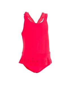 Цельный купальник с мини-юбкой Decathlon, розовый Nabaiji