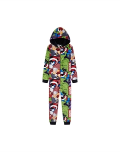 Комбинезон с капюшоном и принтом «Мстители» по всей поверхности, мультиколор Marvel