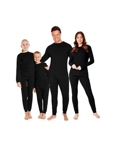 Длинный пижамный комплект в рубчик, черный Citycomfort