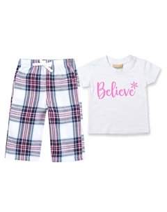 Поверьте, пижамы, детские брюки в клетку тартан, пижамный комплект, рождественский комплект, розовый 60 second makeover