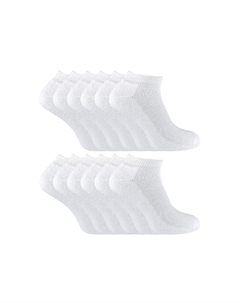 12 пар низких спортивных носков для бега из мягкого бамбука, белый Sock snob
