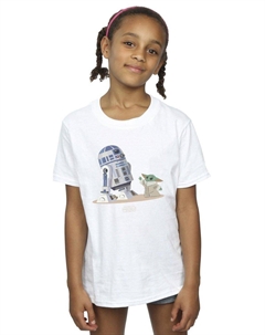 Хлопковая футболка Mandalorian R2D2 и Grogu, белый Star wars