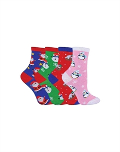 4 пары хлопковых рождественских праздничных зимних носков, мультиколор Sock snob