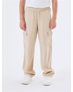 Тканевые брюки Cargo Stoff Baggy Stretch Denim Pants NKFBELLA, коричневый Name it