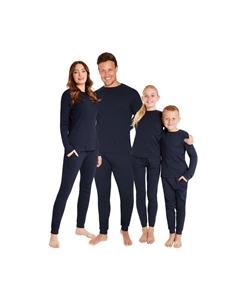 Длинный пижамный комплект в рубчик, темно-синий Citycomfort