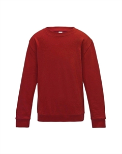 Однотонный свитшот с круглым вырезом Just Hoods, красный Awdis