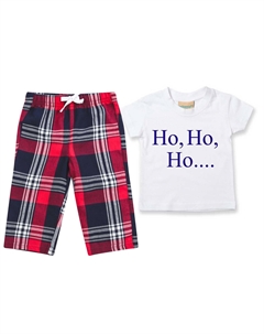 Ho Ho Ho Рождественская пижама Детский пижамный комплект с брюками в клетку тартан, красный 60 second makeover