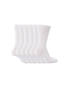 6 пар простых школьных мягких хлопковых носков, белый Sock snob