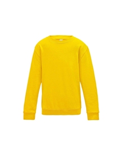 Однотонный свитшот с круглым вырезом Just Hoods, желтый Awdis