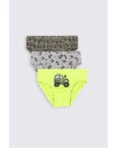 Трусы для мальчиков разноцветные 3 шт., желтый/серый/зеленый Coccodrillo