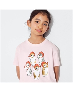 Футболка Girls Mofusand Fruit Paradise Ut, розовый Uniqlo